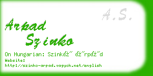 arpad szinko business card